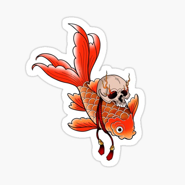 Goldfish Betta Fighting Fish Temporary Tattoo Sticker - OhMyTat