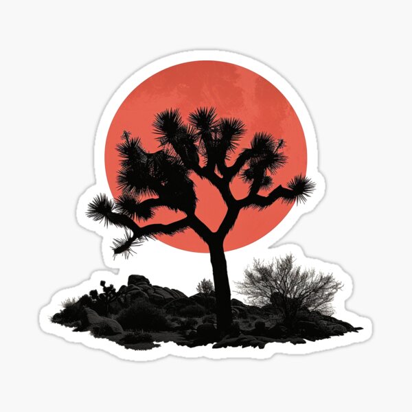 Item preview, Desert Dusk Silhouette: Joshua Tree against Sunset designed and sold by Retro Travel Design.