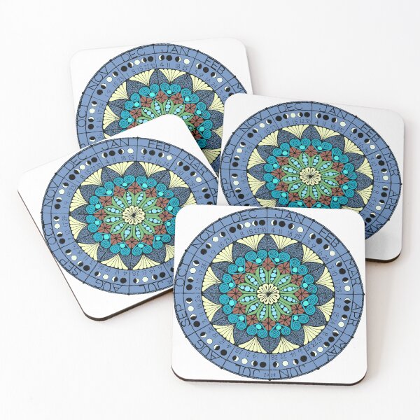 Artikelvorschau, Mondkalender-Mandala 2024 entworfen und verkauft von bondglassdesign.