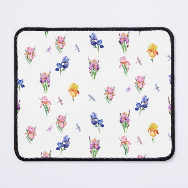 Item preview, Watercolor Iris Flowers with Dragonflies  designed and sold by silviaol.