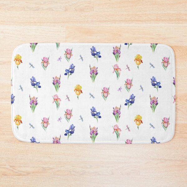 Item preview, Watercolor Iris Flowers with Dragonflies  designed and sold by silviaol.