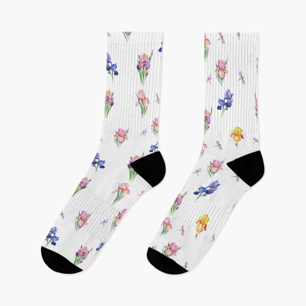 Item preview, Watercolor Iris Flowers with Dragonflies  designed and sold by silviaol.