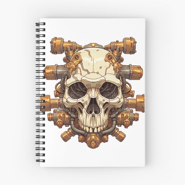 Aperçu de l'œuvre Crâne de piston steampunk créée et vendue par MechaInk.