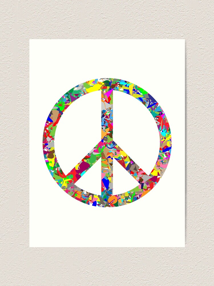 Download Colorful World Peace Sign Flower Symbol Art Print By Kofein Redbubble