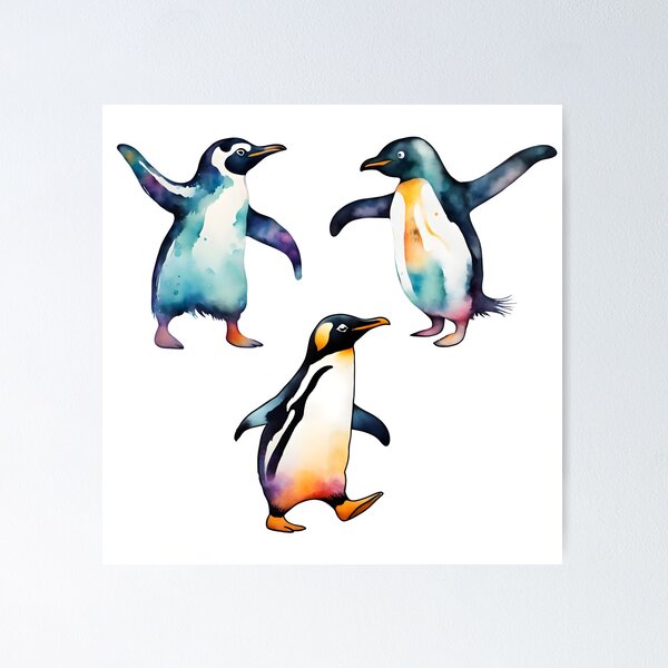 Artikel-Vorschau von Aquarell-Pinguin-Trio, designt und verkauft von Fashon1.