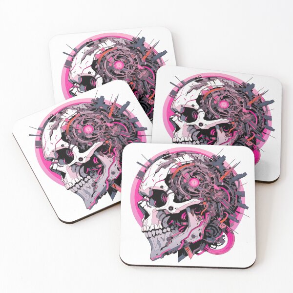 Item preview, Cyber Pink Steampunk Piston Skull designed and sold by MechaInk.