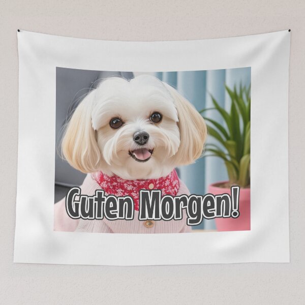 Item preview, KI-generierter Hund 02 "Guten Morgen" designed and sold by Cliff-Qi.