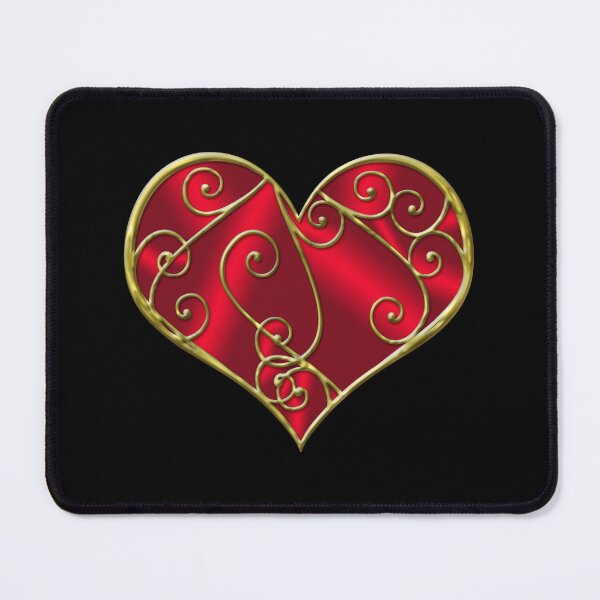 Item preview, Red and Gold Stained Glass Sweet Valentine Heart by Cherie(c)2024 designed and sold by CheriesArt.