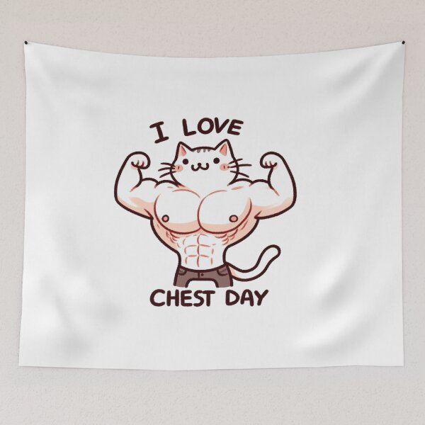 Item preview, I Love Chest Day Cat Version designed and sold by LemuellTrends.