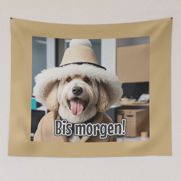 Item preview, KI-generierter Hund 02 "Bis morgen" designed and sold by Cliff-Qi.