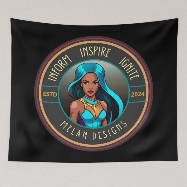 Item preview, Marvelous Superhero Inform Inspire Ignite Inspirational Woman Blue designed and sold by Melan Designs.