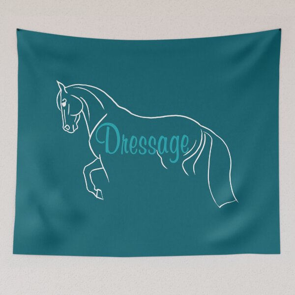 Item preview, Minimalist Style Dressage Horse with Turquoise Text designed and sold by DappledMoon.