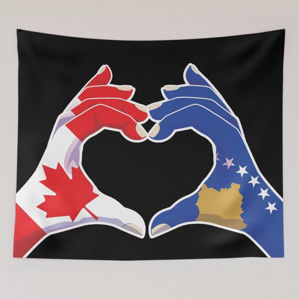 Item preview, Kosovo Kosovar Kosovan Canadian Canada Love Heart Peace designed and sold by FlagX.