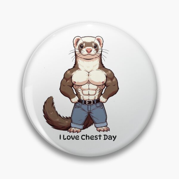 Item preview, I Love Chest Day Ferret Version designed and sold by LemuellTrends.