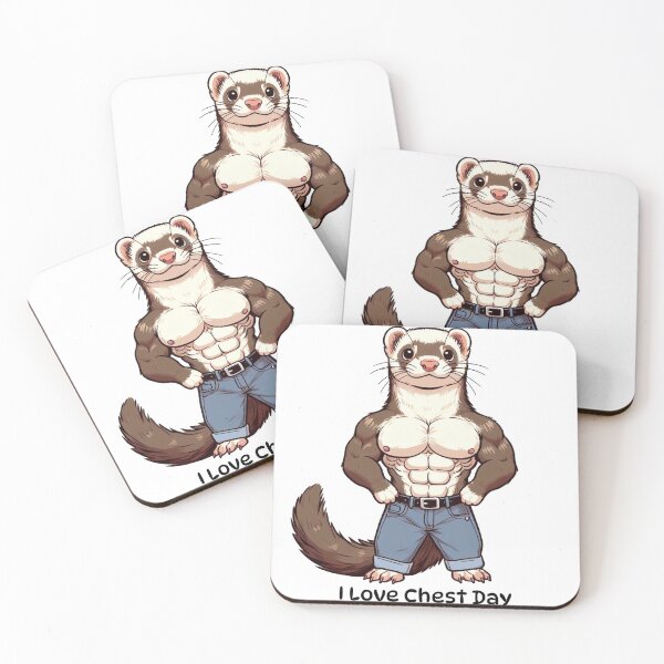 Item preview, I Love Chest Day Ferret Version designed and sold by LemuellTrends.