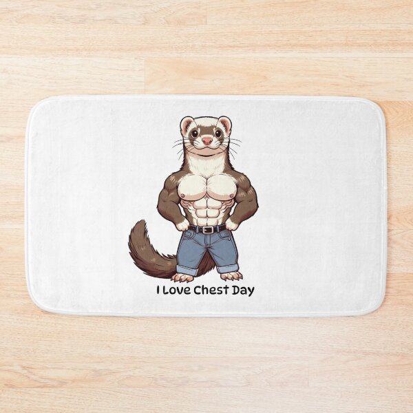 Item preview, I Love Chest Day Ferret Version designed and sold by LemuellTrends.