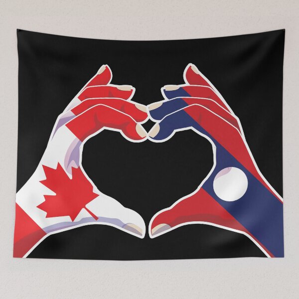 Item preview, Laos Laotian Canadian Canada Love Heart Peace designed and sold by FlagX.