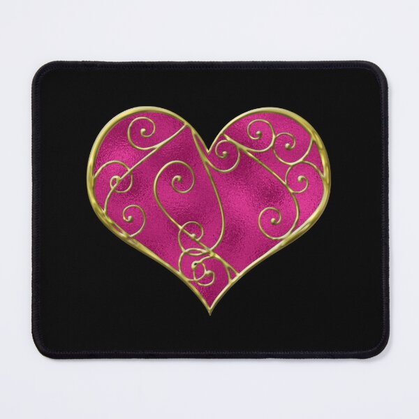 Item preview, Pink and Gold Stained Glass Sweet Valentine Heart by Cherie(c)2024 designed and sold by CheriesArt.