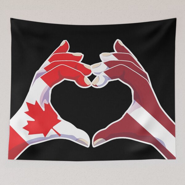 Item preview, Latvia Latvian Canadian Canada Love Heart Peace designed and sold by FlagX.