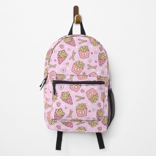 Item preview, Valentines Pink Fries Chips Hearts Pattern Fast Food Cartoon Style designed and sold by Printopia-.