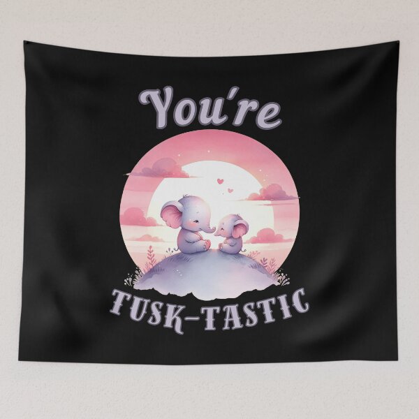 Item preview, You're Tusk-Tastic. elephant face designed and sold by ElephantVibes.