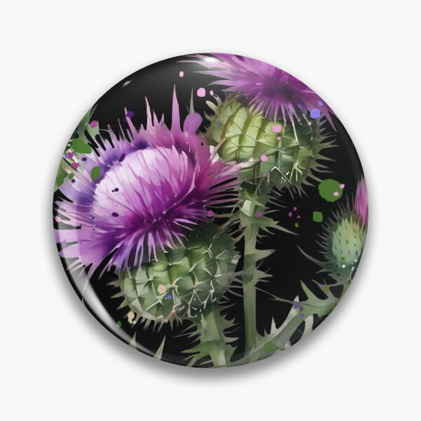 Item preview, Thistles on Black designed and sold by IzzettDigital.