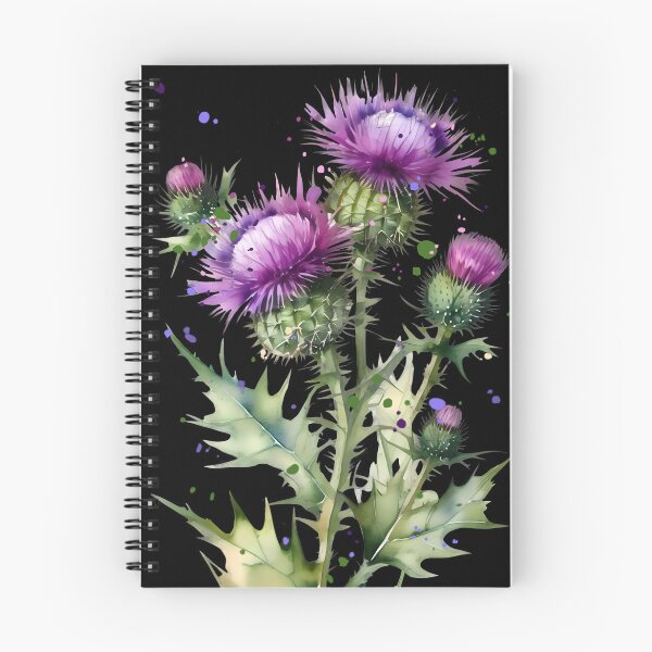 Item preview, Thistles on Black designed and sold by IzzettDigital.
