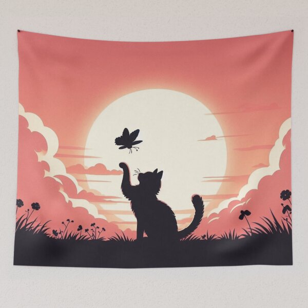 Item preview, Cat and butterfly. designed and sold by growing-mom.