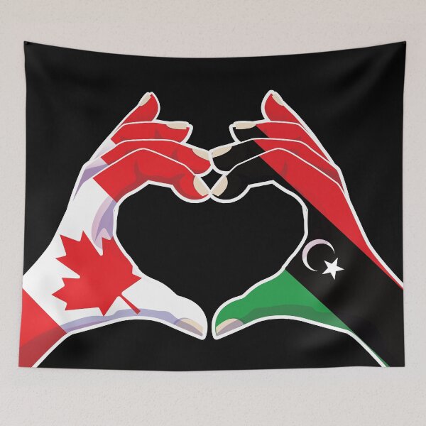 Item preview, Libya Libyan Canadian Canada Love Heart Peace designed and sold by FlagX.