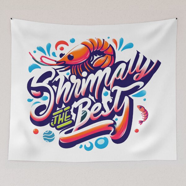 Item preview, Shrimply The Best, typography designed and sold by maxmaj.