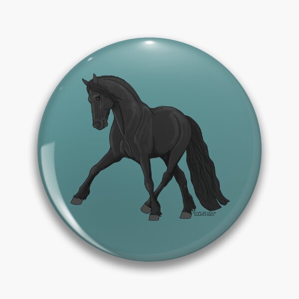 Item preview, Black Friesian Horse Performing Half Pass at a Trot designed and sold by DappledMoon.