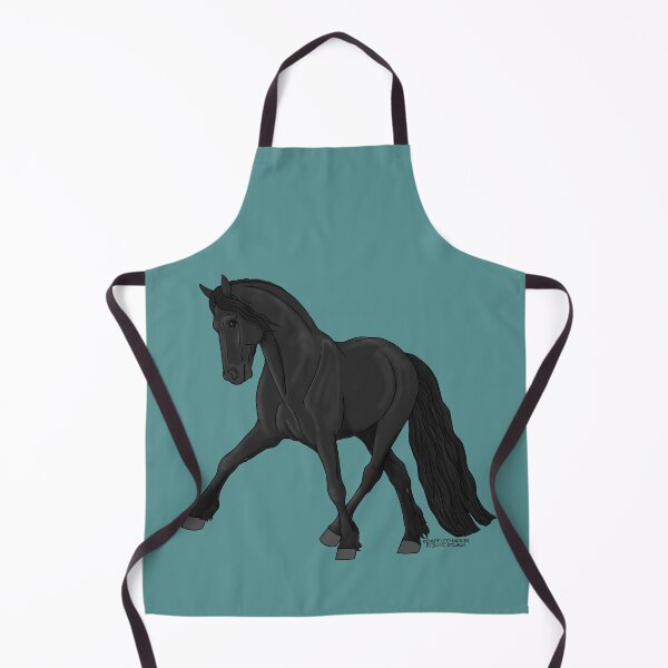 Item preview, Black Friesian Horse Performing Half Pass at a Trot designed and sold by DappledMoon.