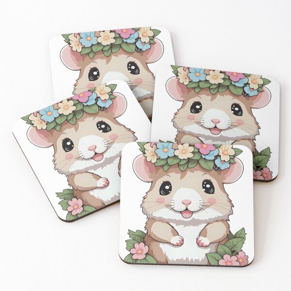 Item preview, Hamster wearing a flower crown designed and sold by Paxy Designs.