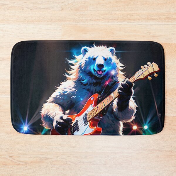 Item preview, Polar Grizzly Bear on Stage Playing Electric Guitar On a Blues Concert - Animals Art Collection designed and sold by SpektroDesign.
