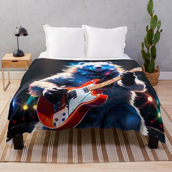 Item preview, Polar Grizzly Bear on Stage Playing Electric Guitar On a Blues Concert - Animals Art Collection designed and sold by SpektroDesign.