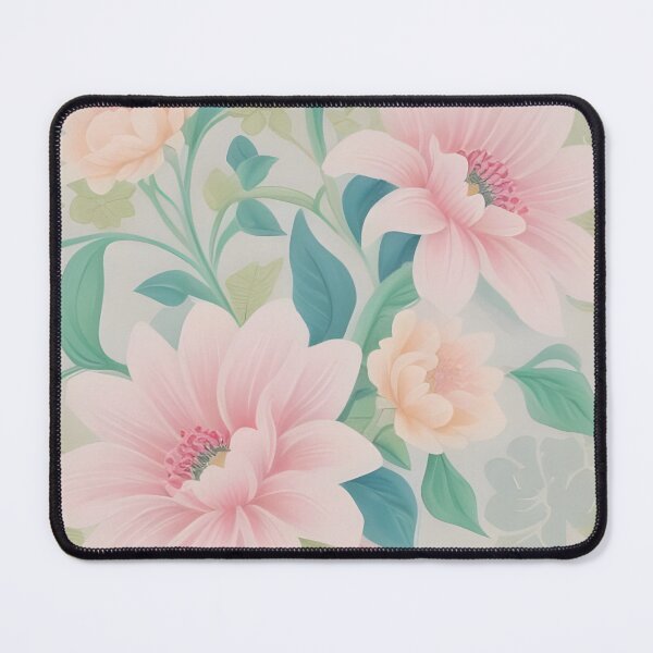 Item preview, Vintage Green and Pink Flowers Floral  designed and sold by ColdPhelps.