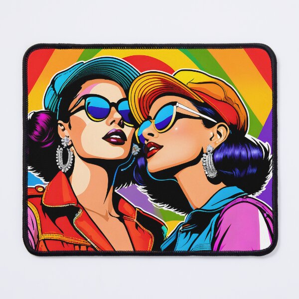 Item preview, Vintage Lesbian Couple Rainbow LGBTQ Valentine Queer Love designed and sold by whimsiqueer.