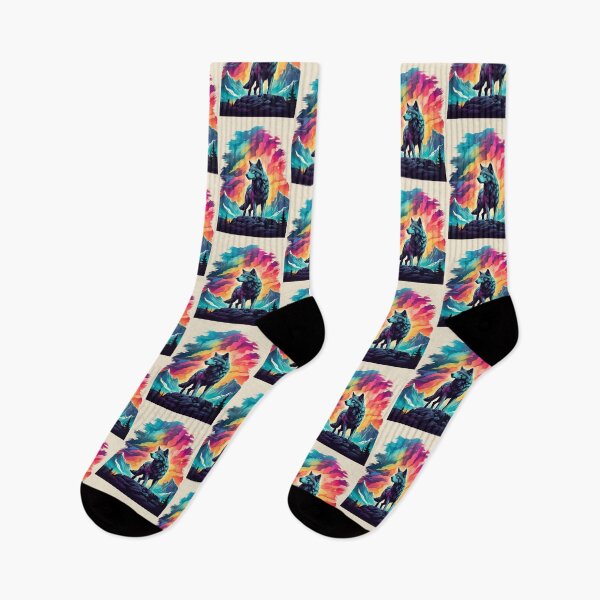 Item preview, Mountain Wolf On The Hunt In The Northern Lights designed and sold by BajanTees.