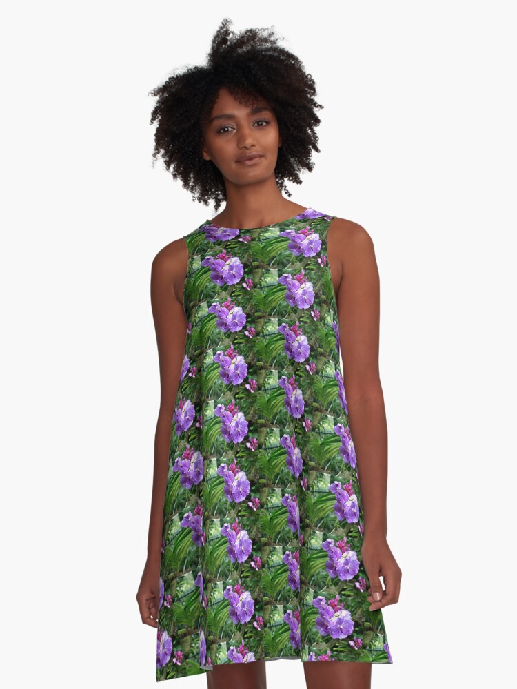 Thumbnail 1 of 4, A-Line Dress, Princess Mikasa Blue Orchid designed and sold by TanyaOwens.