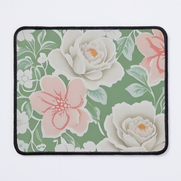 Item preview, Floral Vinatieri Design Green Sage Pink Flowers designed and sold by ColdPhelps.