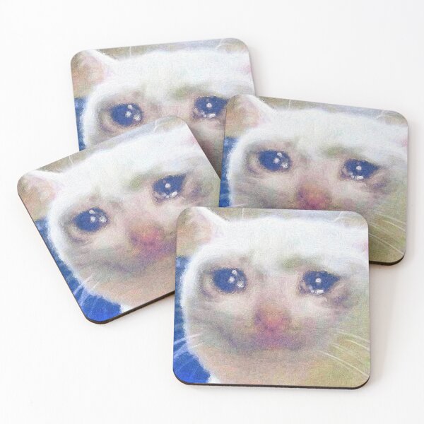 Item preview, cry cat meme oil artistic designed and sold by Submarinepop.