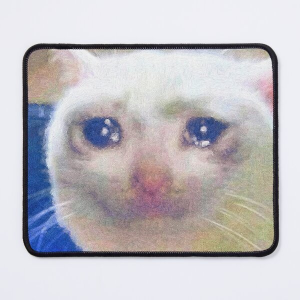 Item preview, cry cat meme oil artistic designed and sold by Submarinepop.