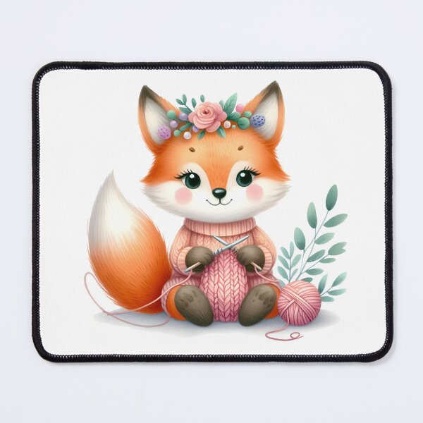 Item preview, knitting fox designed and sold by naturalgarden.