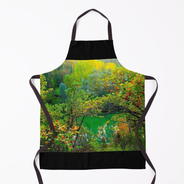 Item preview, Scenery from Lago di Boccafornace in Pievebovigliana, Valfornace (Macerata) with foliage, trunks, branches, lake designed and sold by Kristina Drozd.