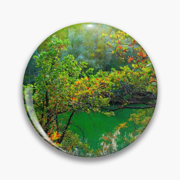 Item preview, Scenery from Lago di Boccafornace in Pievebovigliana, Valfornace (Macerata) with foliage, trunks, branches, lake designed and sold by Kristina Drozd.