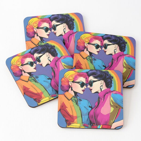 Item preview, Lesbian Couple Vintage Pop Art Valentine Queer Love designed and sold by whimsiqueer.