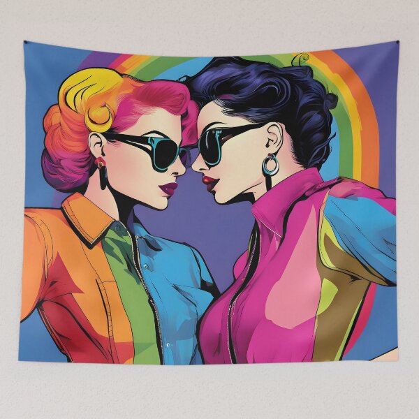 Item preview, Lesbian Couple Vintage Pop Art Valentine Queer Love designed and sold by whimsiqueer.