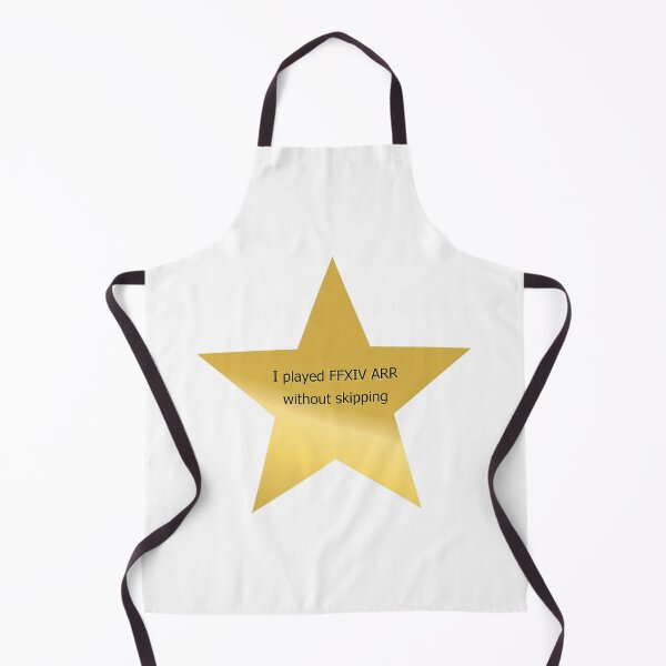Item preview, "I played FFXIV ARR without skipping" gold star designed and sold by TCCoyote.
