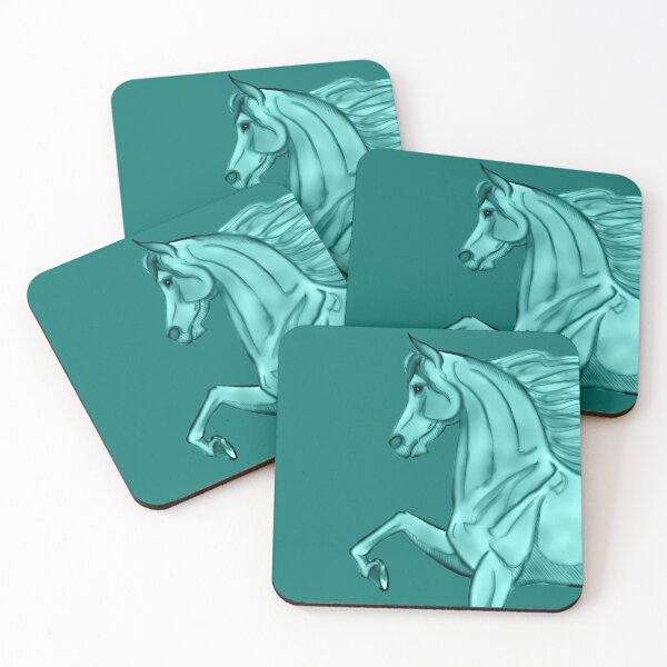 Item preview, Trotting Arabian Horse in Turquoise designed and sold by DappledMoon.