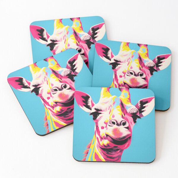Artikelvorschau, Giraffenporträtkunst. Tier bunt. Tierkissen. entworfen und verkauft von formform.